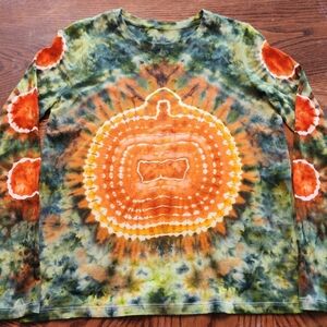 Custom tie dyed Women's Long sleeved T-shirt, size M.